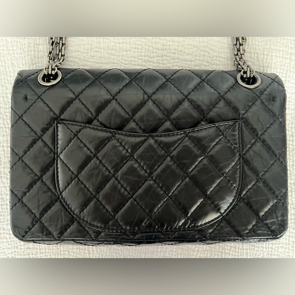 CHANEL Lucky Charms 2.55 225 Black Reissue Classic Flap w/Pearl/Strass FULL SET - Picture 10 of 14